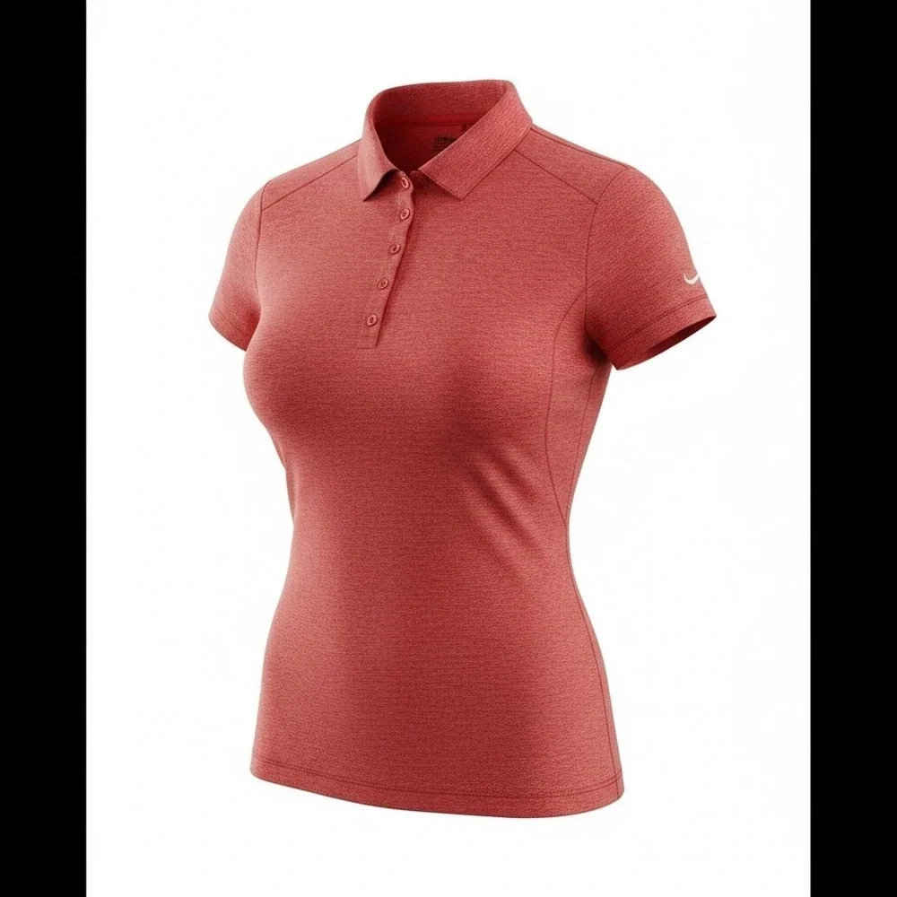 Nike Golf Dri-FIT Womens Polo Shirt Orange Heather Short Sleeve 725584-852 L